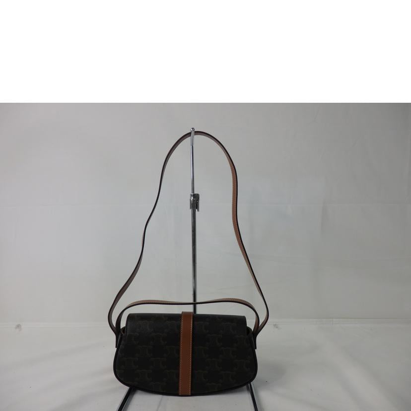CELINE セリーヌ/ストラップ付きクラッチ/トリオンフキャンバス×カーフスキン/タン/10I592DQ2.04LU//Aランク/84