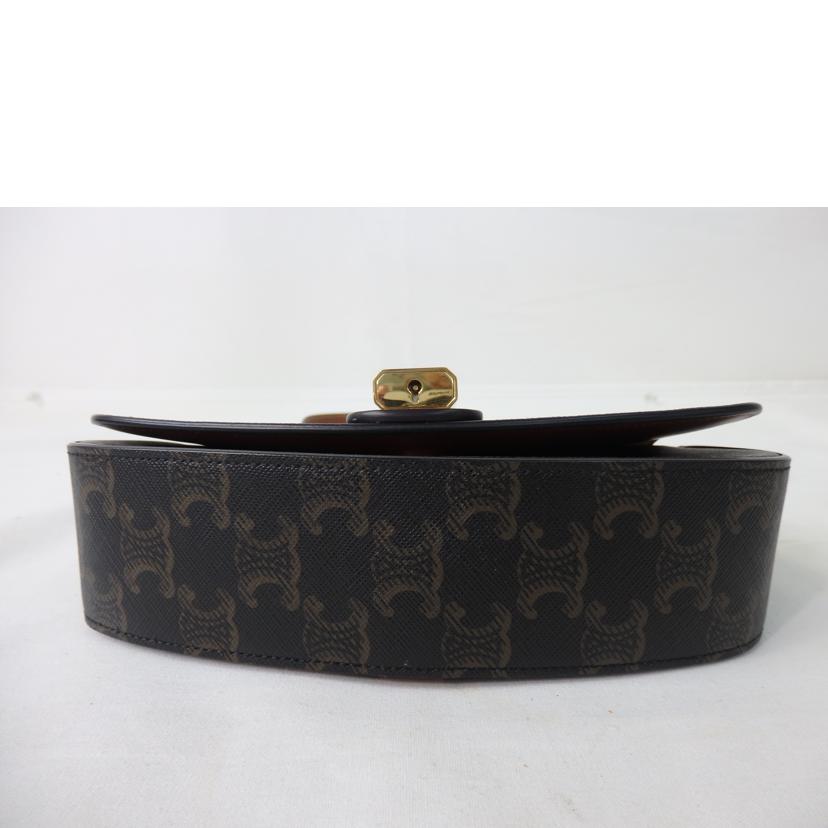 CELINE セリーヌ/ストラップ付きクラッチ/トリオンフキャンバス×カーフスキン/タン/10I592DQ2.04LU//Aランク/84