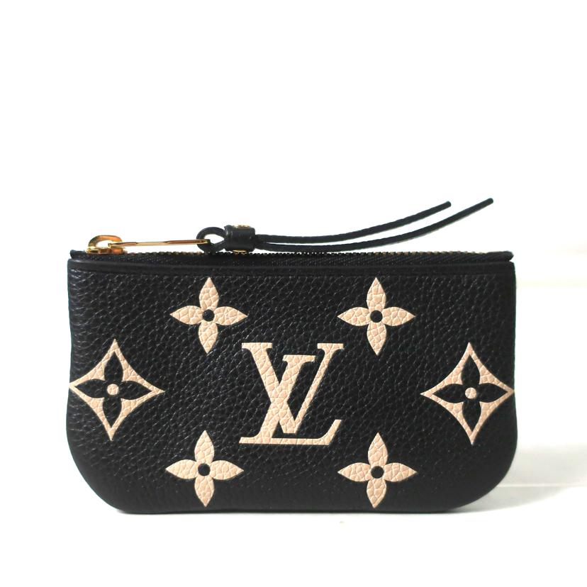 LOUIS VUITTON ルイ・ヴィトン/ポシェット・クレ ブラック ベージュ/ モノグラム・アンプラント コインケース ミニポーチ/M80885//CT0***/ABランク/65