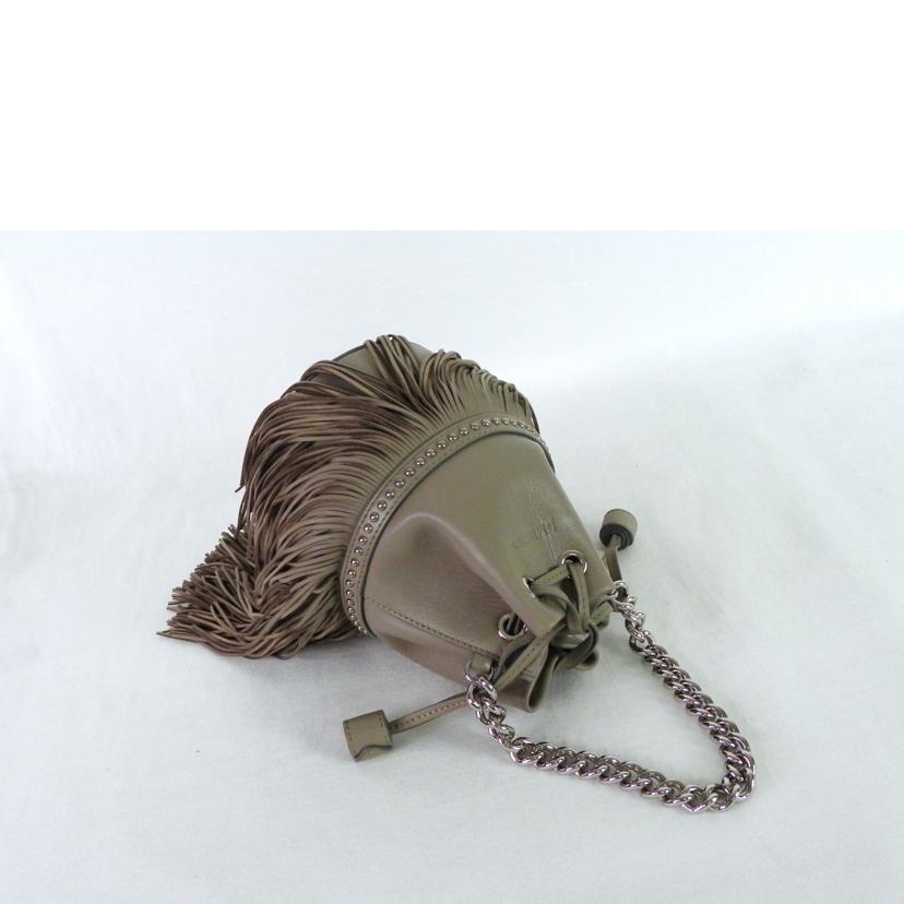 J&M Davidson ジェイアンドエムデヴィッドソン/MEDIUM FRINGE CARNIVAL WITH STUDS ショルダーバッグ グレージュ/LMDC-1XX-SCNP//Aランク/81