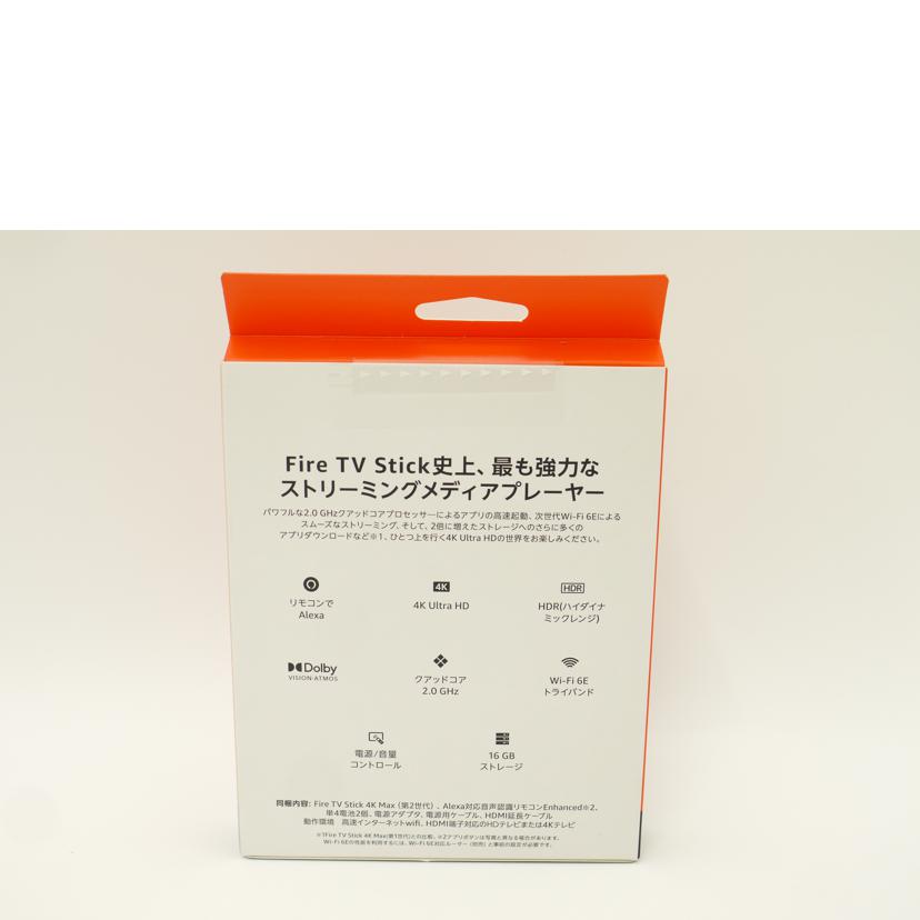 amazon アマゾン/Fire TV Stick 4K Max 第2世代/840268944841//G072JM0734160RWV/Sランク/69