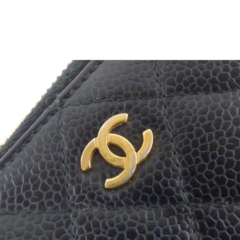 CHANEL シャネル/マトラッセ/ラウンドファスナー財布/ブラック/キャビアスキン//194*****/Bランク/64