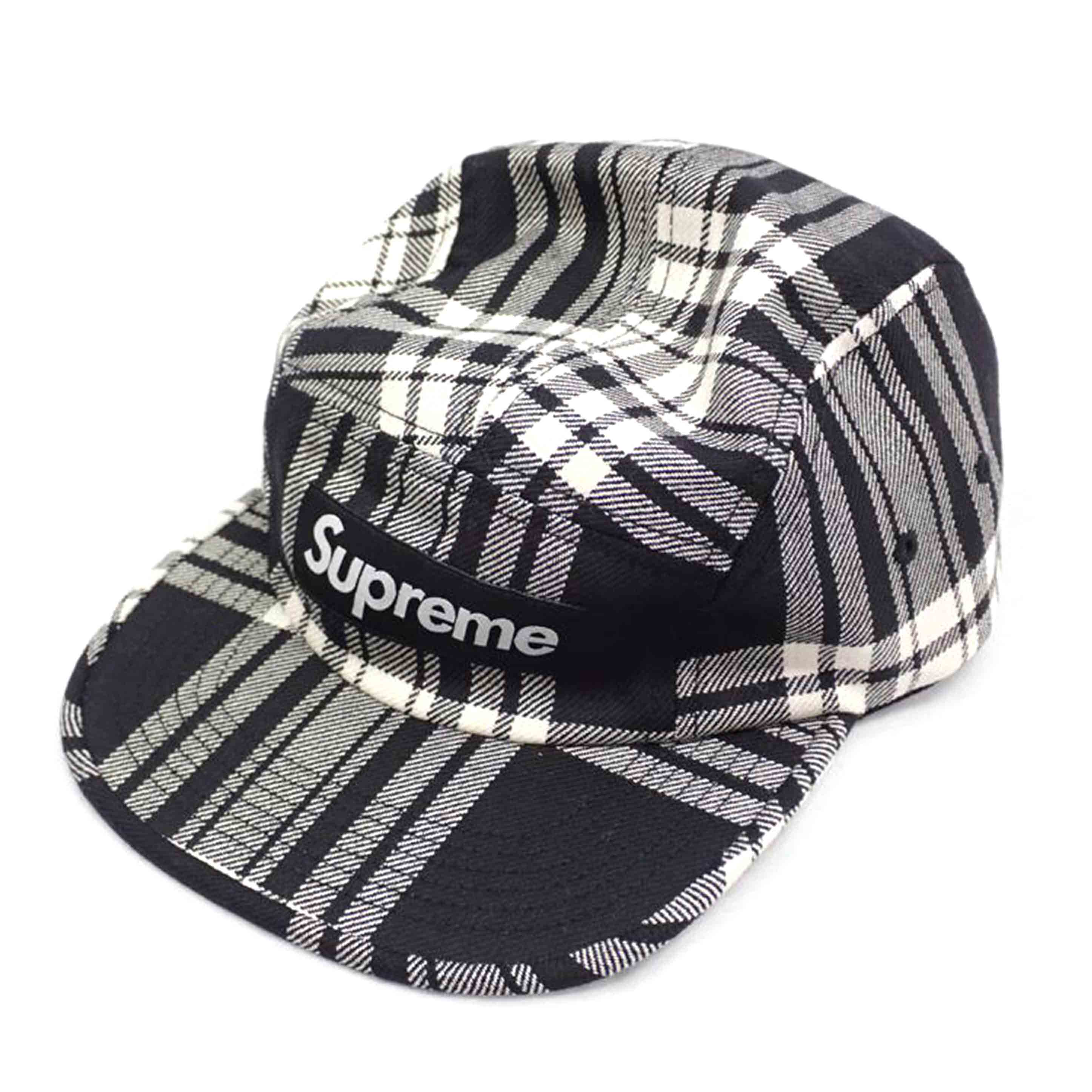 Supreme Lochcarron cap シュプリーム ロキャロン/★Supreme Lochcarron キャンプキャップボックスロゴチェック黒//SAランク/62
