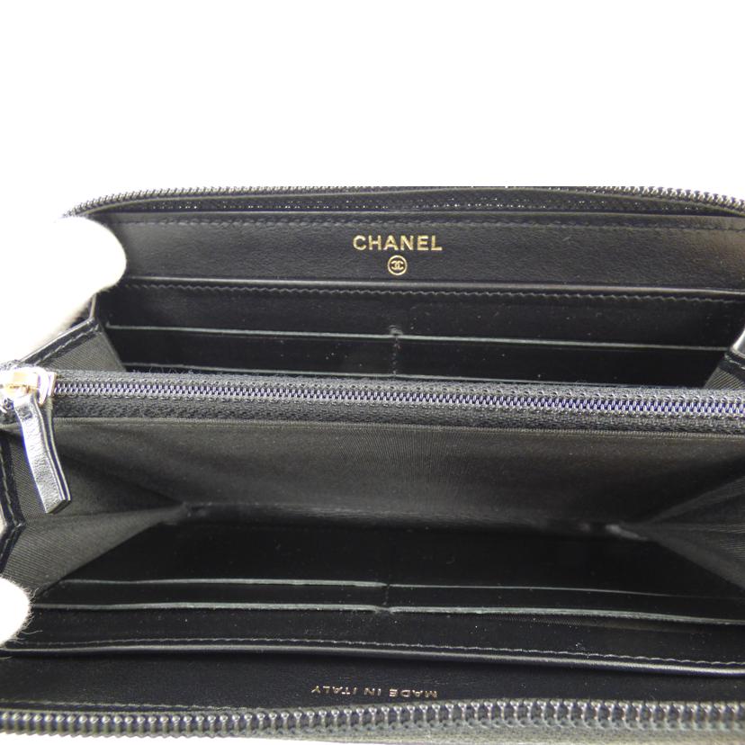 CHANEL シャネル/ココマーク/ラウンド財布/ブラック/キャビアスキン//273*****/Aランク/64