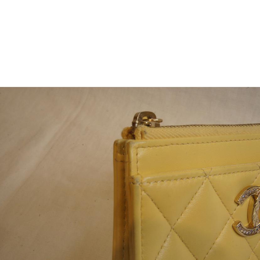 CHANEL シャネル/ラムスキンマトラッセ/ラインストーンココマーク/フラグメントケースイエロー/AP4344B//EE2*****/ABランク/92