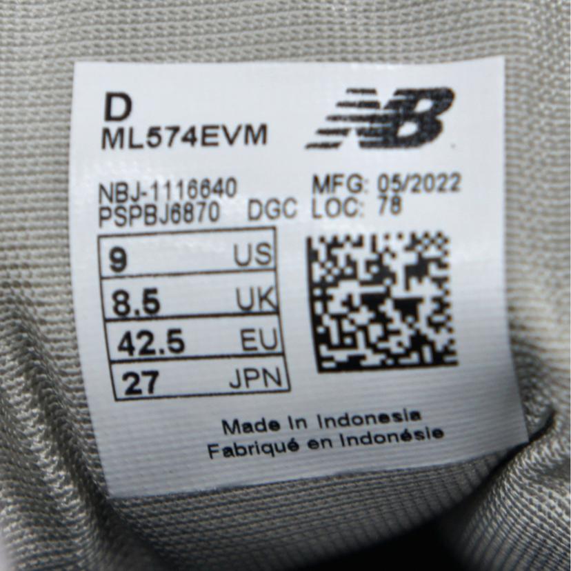 NewBlance NewBlance/NB/574スニーカー/ワインレッド系/ML574EVM//サイズ27cm/ABランク/03