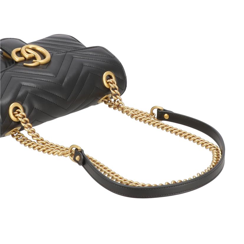 GUCCI グッチ/GGマーモント/キルティングレザーショルダーバッグ/ブラック/443497//520***/SAランク/18
