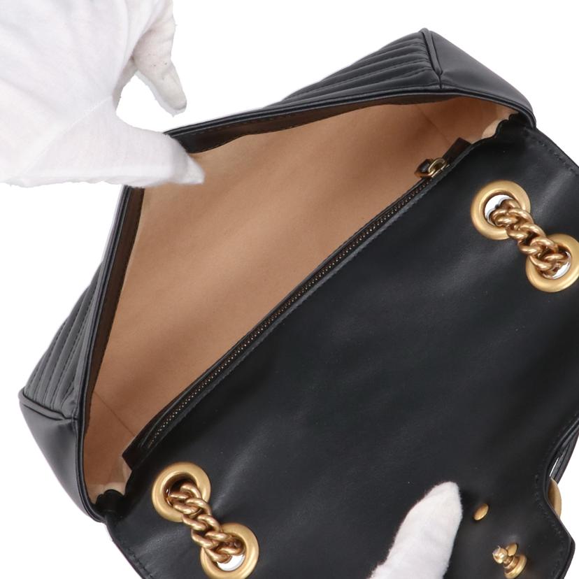 GUCCI グッチ/GGマーモント/キルティングレザーショルダーバッグ/ブラック/443497//520***/SAランク/18