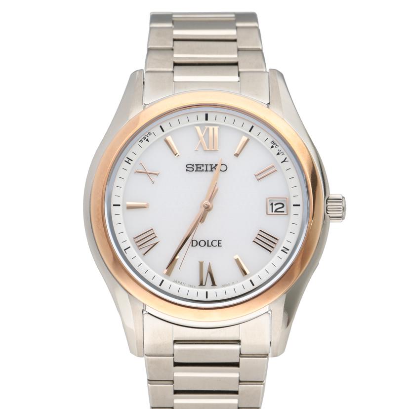 SEIKO セイコ-/ドルチェ/ホワイト文字盤/デイトウォッチ/チタン/電波ソ-ラ-/7B24-0BM0//220***/Aランク/18