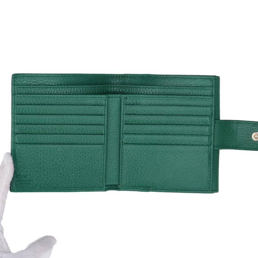 GUCCI グッチ/インターロッキングロゴWホック財布/グリーン/615525//218*/ABランク/75