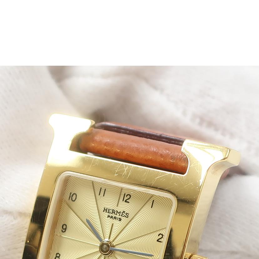 HERMES エルメス/Hウォッチ 革ベルト ゴールド/HH1.201//227****/ABランク/65