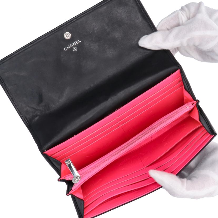 CHANEL シャネル/カンボンライン/ラムスキンフラップウォレット//195*****/ABランク/91