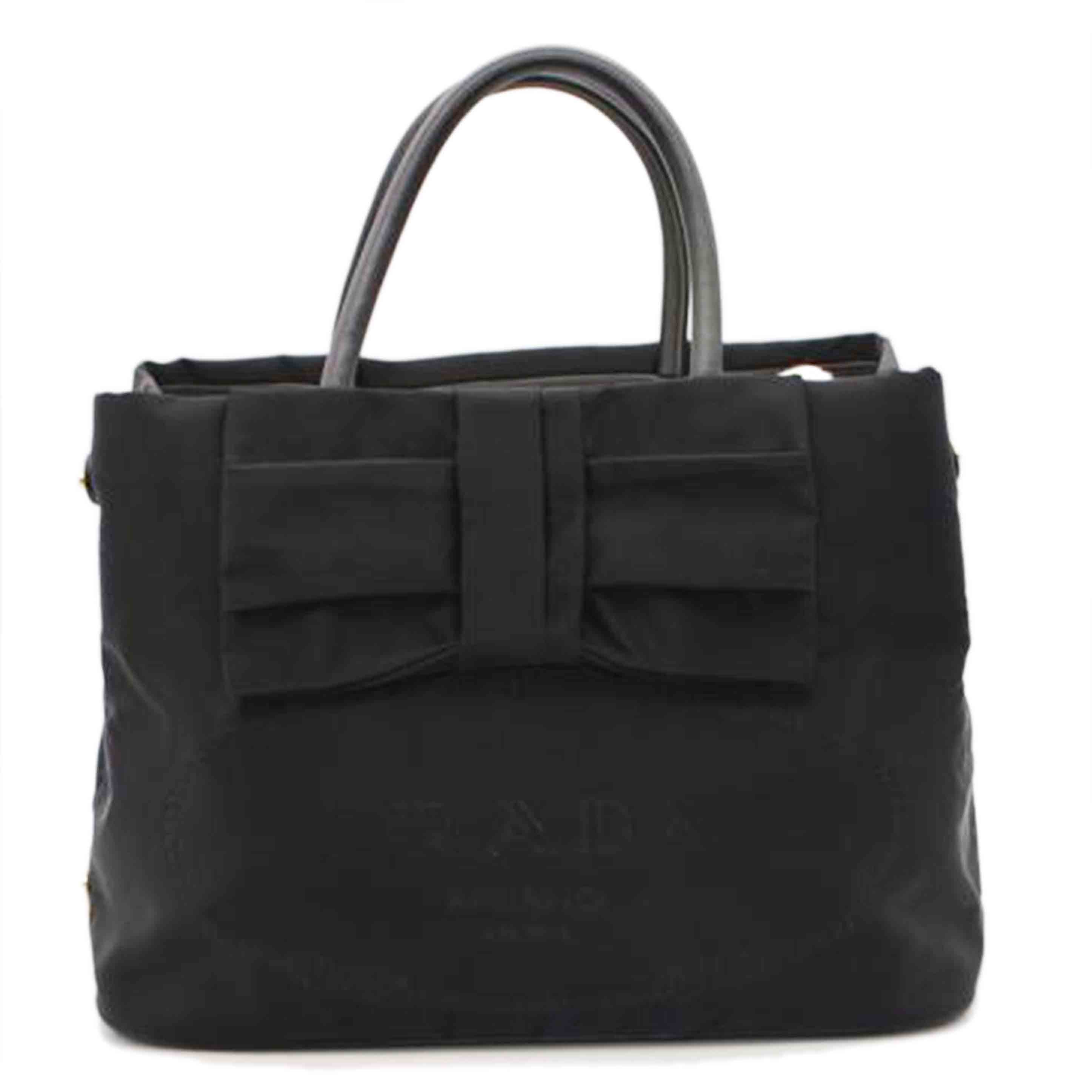 PRADA プラダ/テスートフィオッコリボン2wayレザーハンド/ネロ/1BG068//SAランク/89