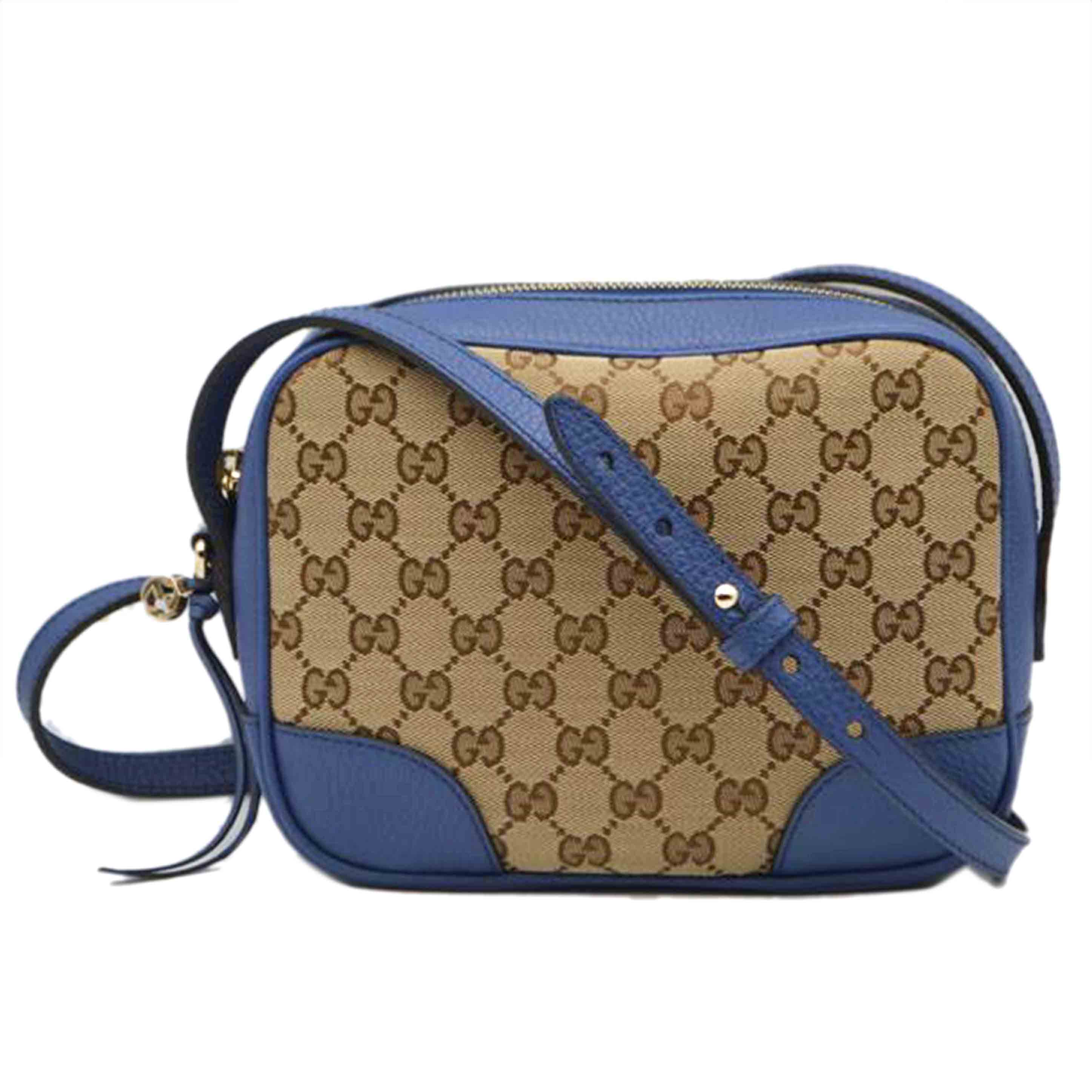 GUCCI グッチ/GGキャンバスレザーショルダー/ブルー/449413//527***/Aランク/89