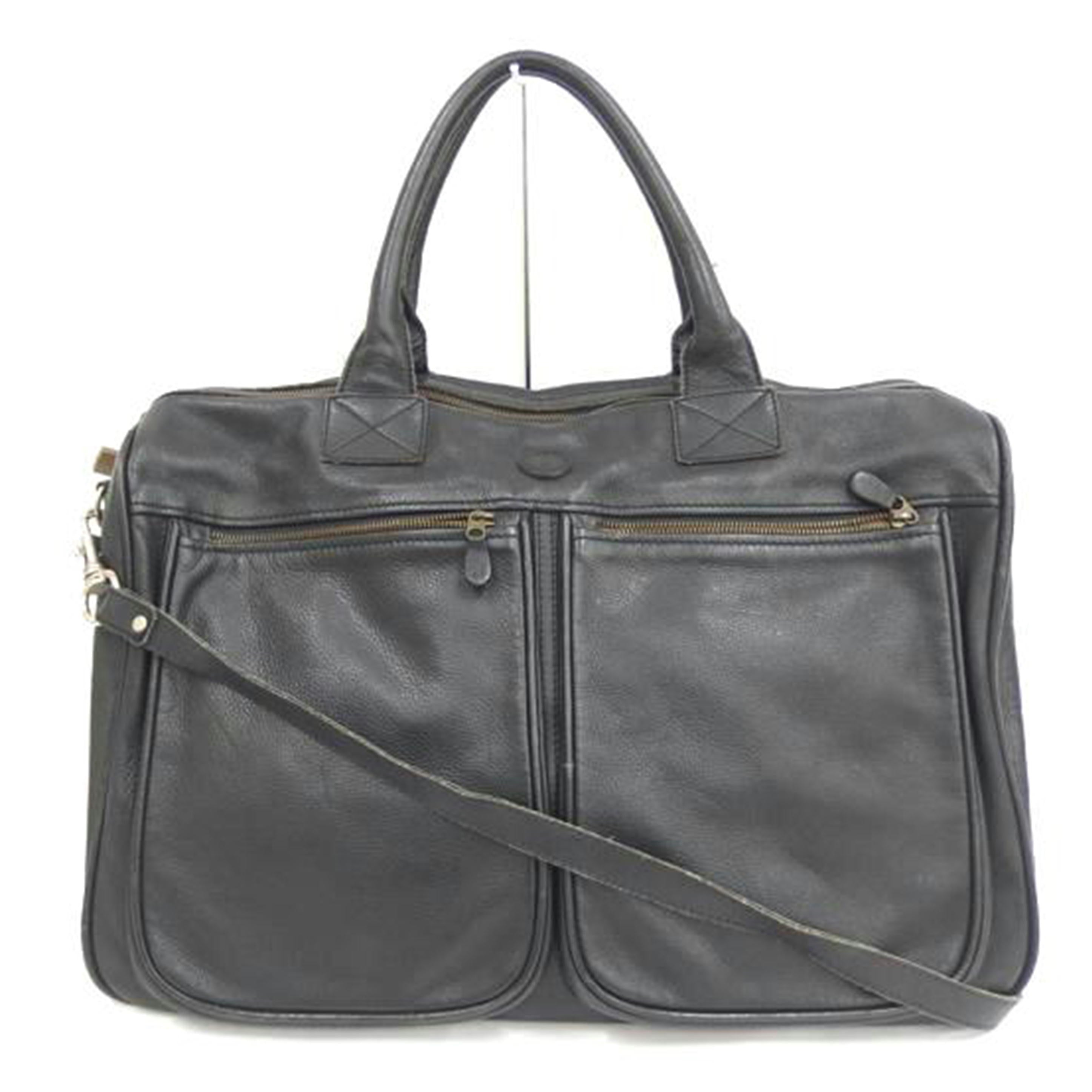 GOLDPFEIL ゴールドファイル/GOLDPFEIL レザーボストンバック/ブラック//Cランク/82