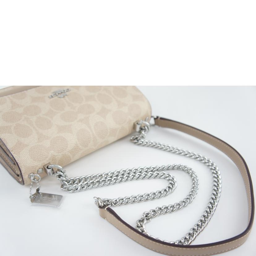 COACH コーチ/シグネチャー/ミニクレアクロスボディバッグ/ショルダー/ベージュ/C0203//M24**/Aランク/64