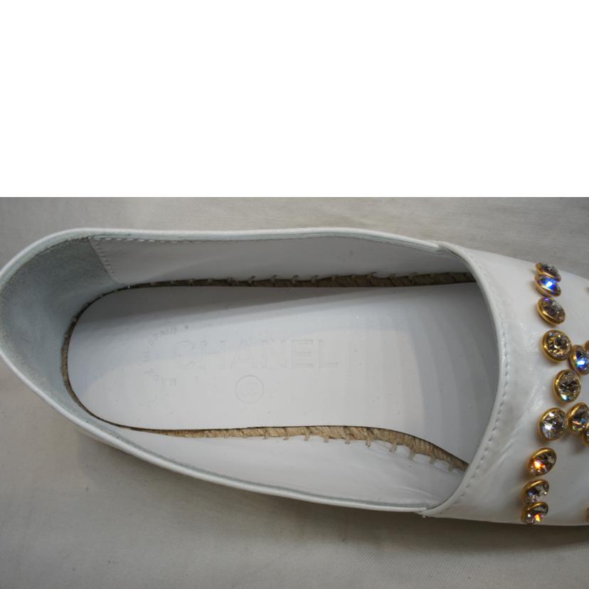 CHANEL シャネル/ビジューココマークエスパドリーユホワイトブラック//ABランク/92