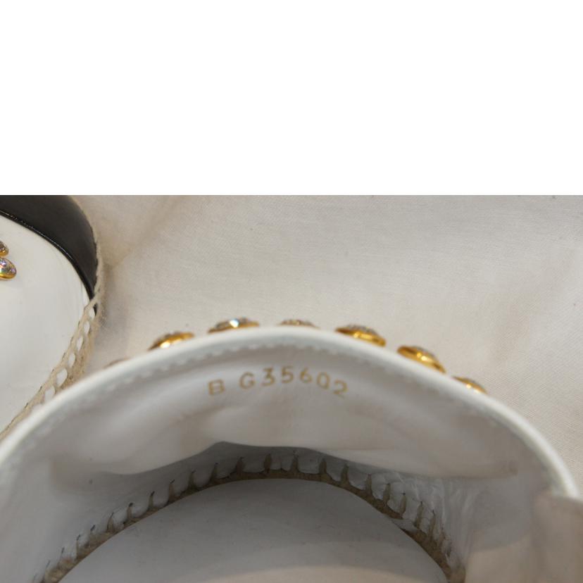 CHANEL シャネル/ビジューココマークエスパドリーユホワイトブラック//ABランク/92