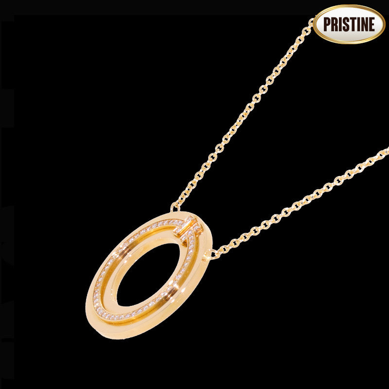 TIFFANY&Co. ティファニー/AU750RG Tサークルダイヤネックレス//Aランク/24