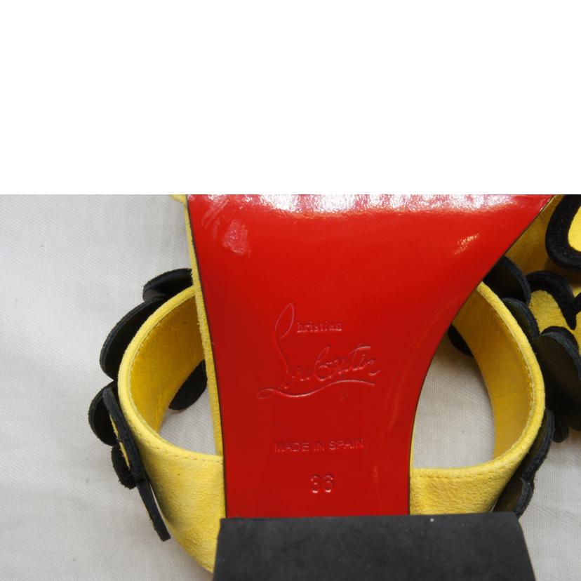 C.Louboutin ルブタン/フラワーモチーフスウェードサンダルイエロー//ABランク/92