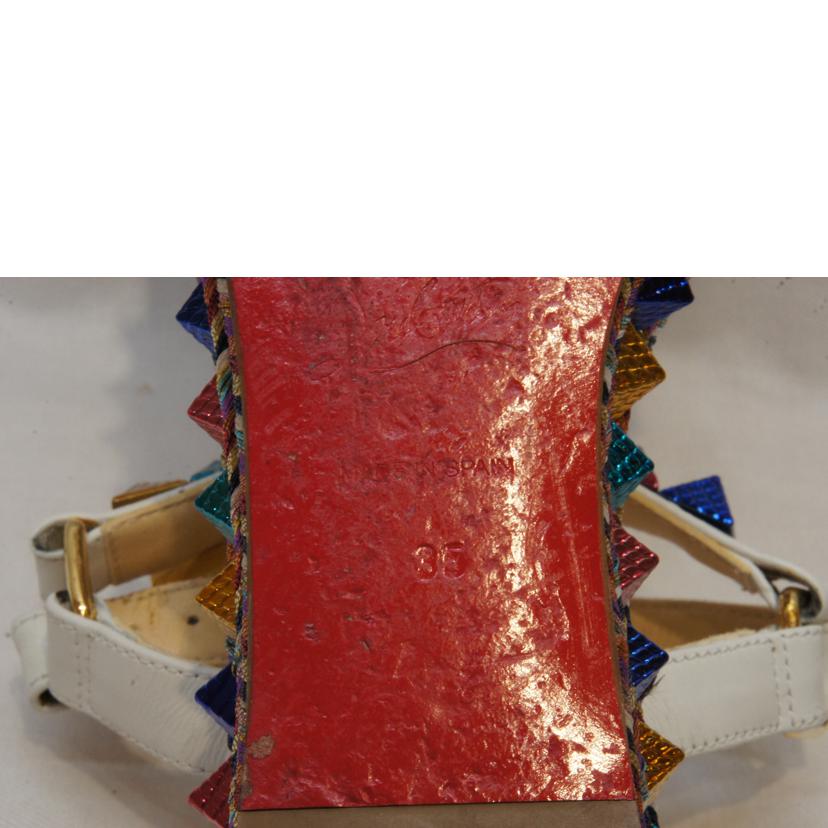 C.Louboutin ルブタン/マルチカラースタッズエスパドリーユラメ//ABランク/92