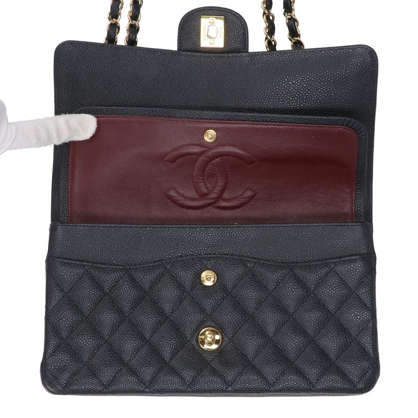 CHANEL シャネル/キャビアスキンマトラッセWフラップチェーンショルダー/A01112//168*****/Aランク/40