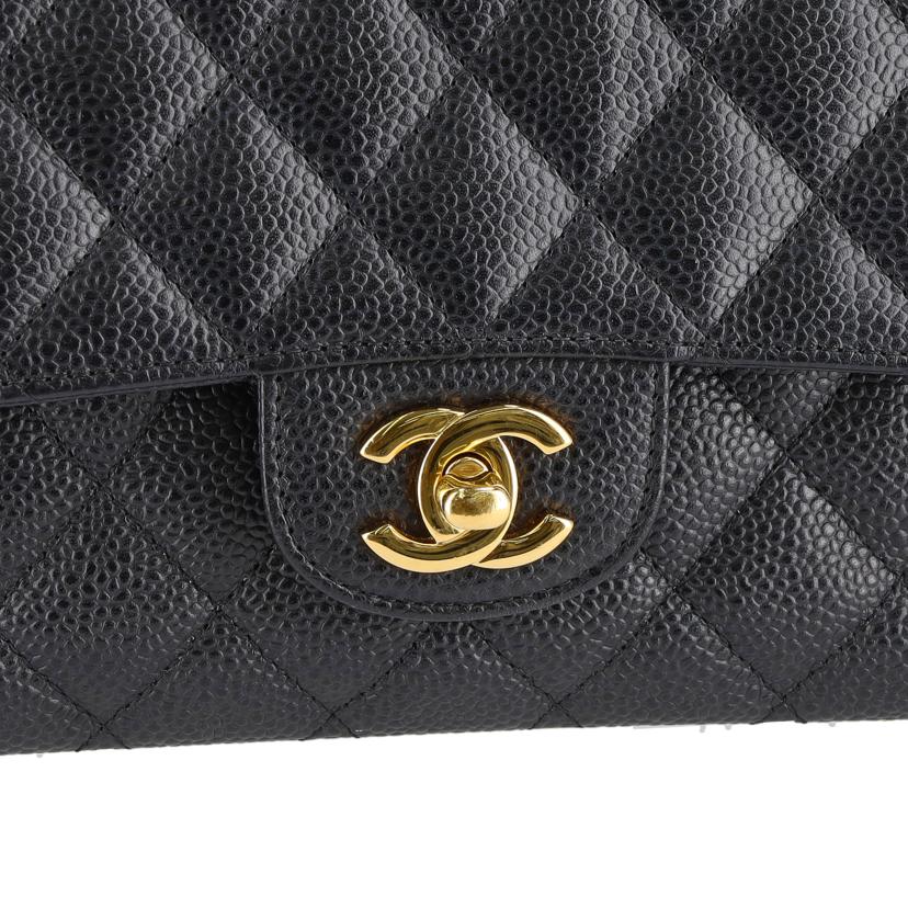 CHANEL シャネル/キャビアスキンマトラッセWフラップチェーンショルダー/A01112//168*****/Aランク/40