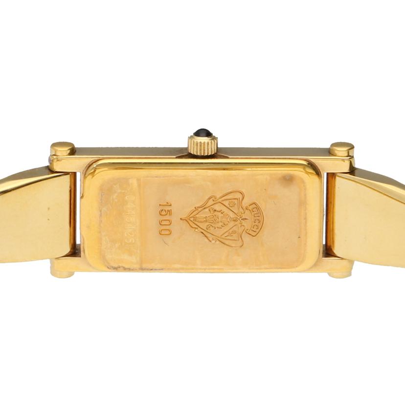 GUCCI グッチ/スクエアバングルウォッチ・シェル×ゴールド/クオーツ/1500L//044****/ABランク/20