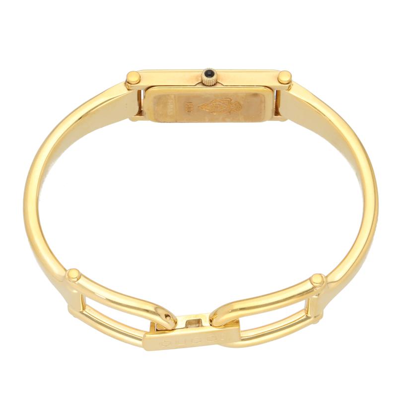 GUCCI グッチ/スクエアバングルウォッチ・シェル×ゴールド/クオーツ/1500L//044****/ABランク/20