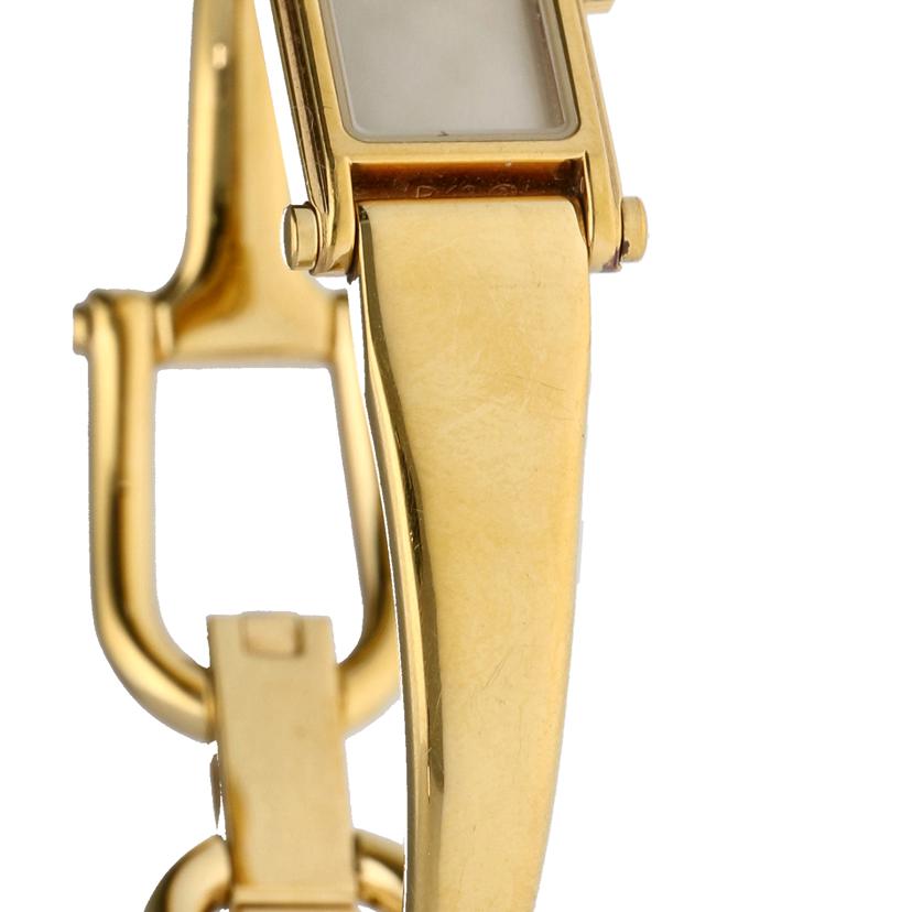 GUCCI グッチ/スクエアバングルウォッチ・シェル×ゴールド/クオーツ/1500L//044****/ABランク/20
