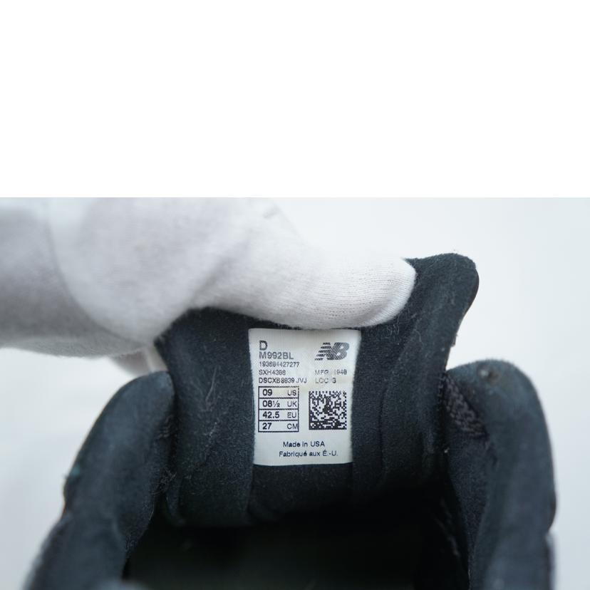 NB ニューバランス/NB スニーカー992/ブラック USA 27.0/M992BL//ABランク/67
