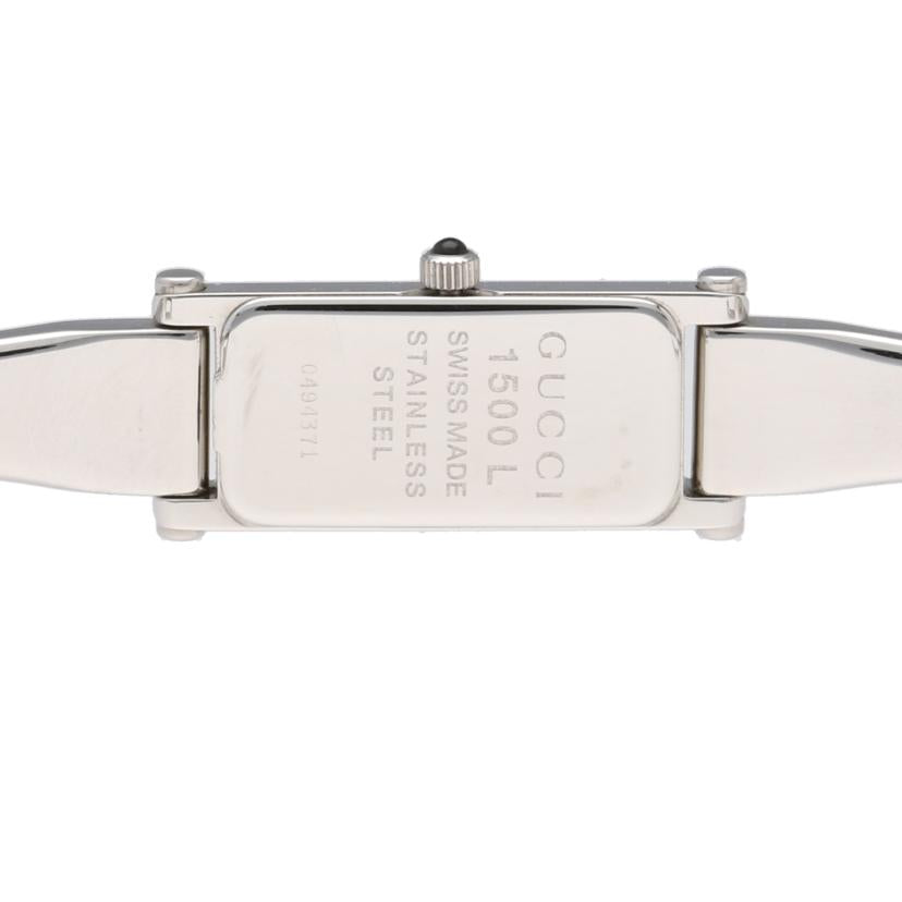 GUCCI グッチ/スクエアバングルウォッチ・ブラック×シルバー/クオーツ/1500L//049****/Aランク/09