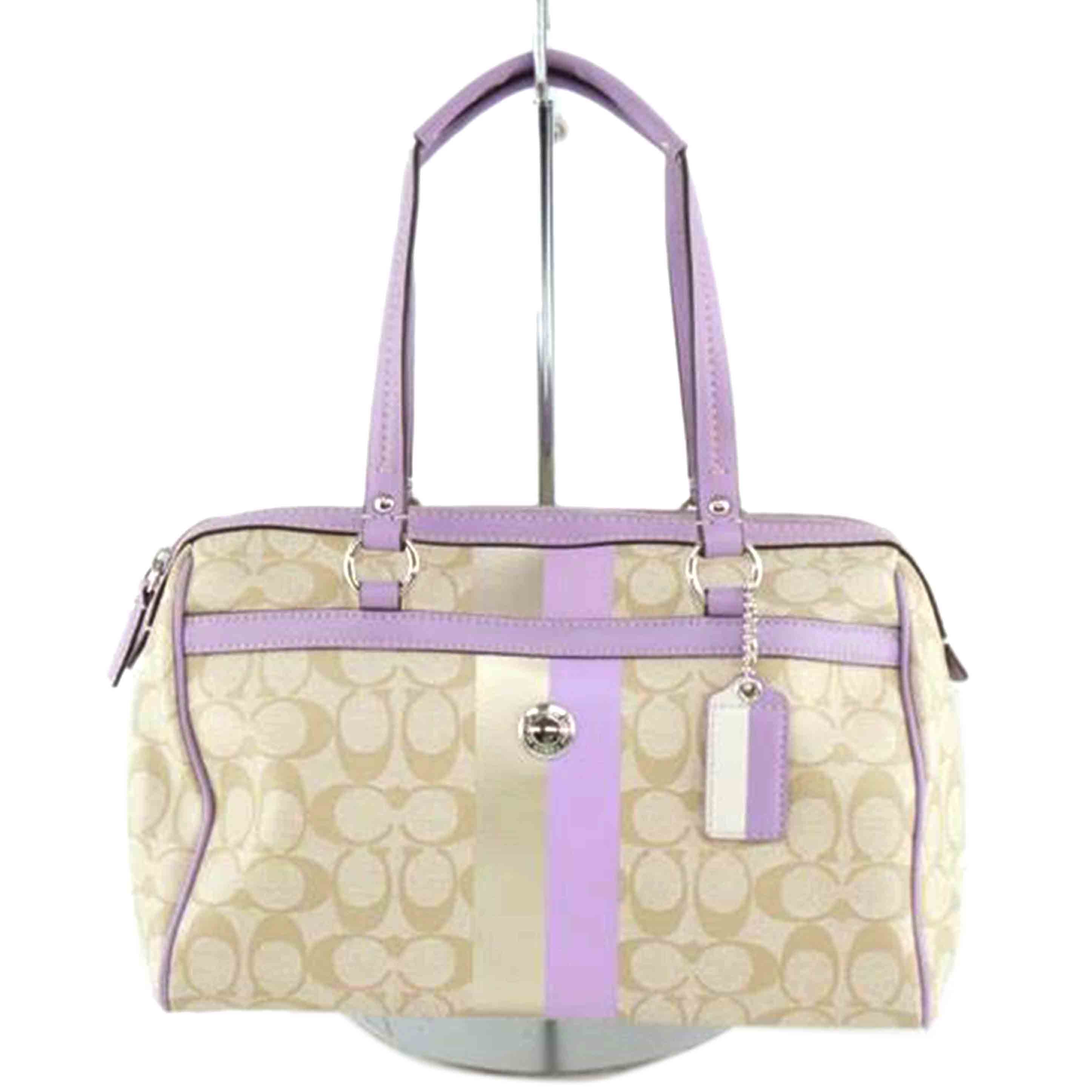 COACH コーチ/ショルダーバッグ/ボストンバッグ/ベージュ/パープル/F14478//K10**/Aランク/64