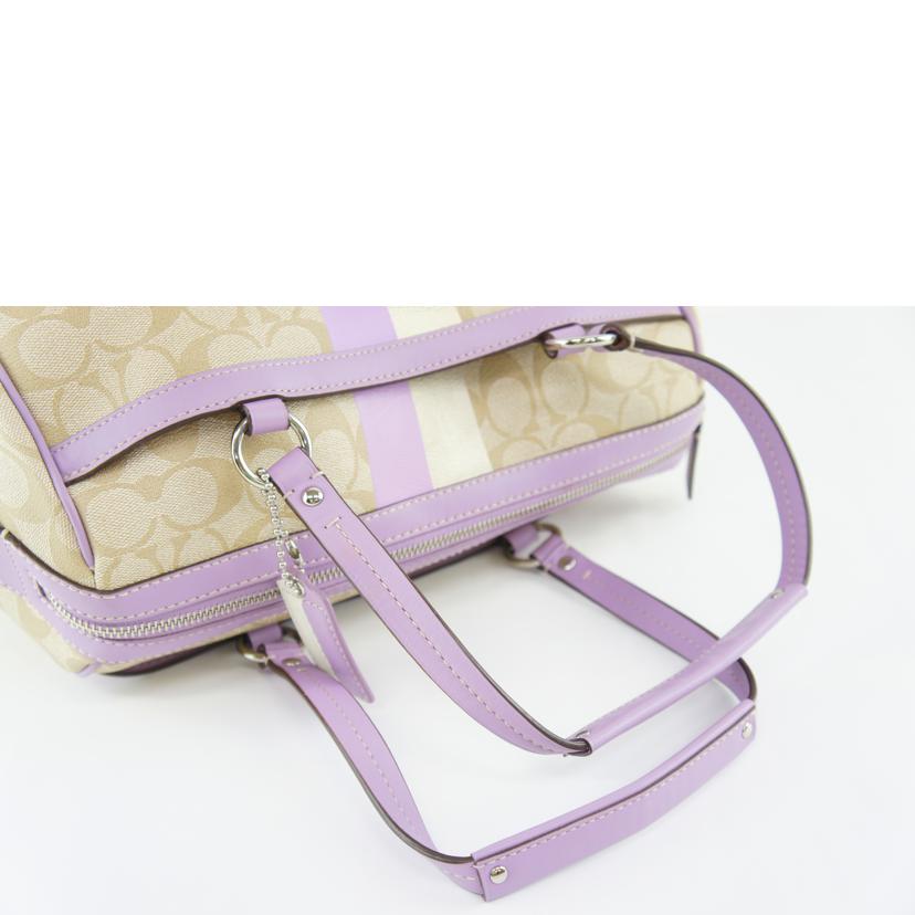 COACH コーチ/ショルダーバッグ/ボストンバッグ/ベージュ/パープル/F14478//K10**/Aランク/64