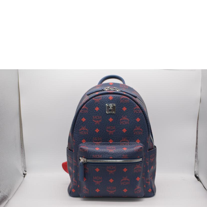 MCM エムシーエム/ヴィセトスレザーバックパック/ネイビーレッド/MMK9AVE51VS001//365**/Aランク/89