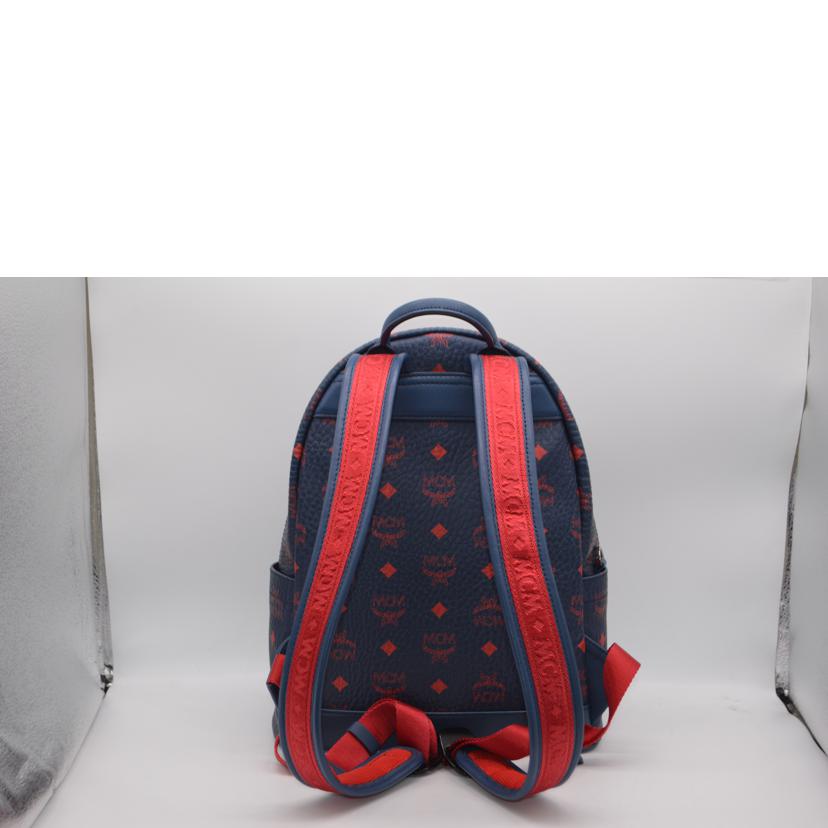 MCM エムシーエム/ヴィセトスレザーバックパック/ネイビーレッド/MMK9AVE51VS001//365**/Aランク/89