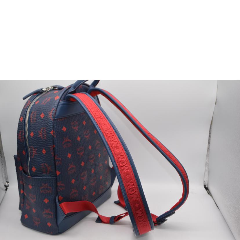 MCM エムシーエム/ヴィセトスレザーバックパック/ネイビーレッド/MMK9AVE51VS001//365**/Aランク/89