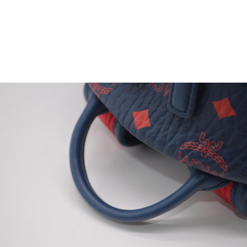 MCM エムシーエム/ヴィセトスレザーバックパック/ネイビーレッド/MMK9AVE51VS001//365**/Aランク/89