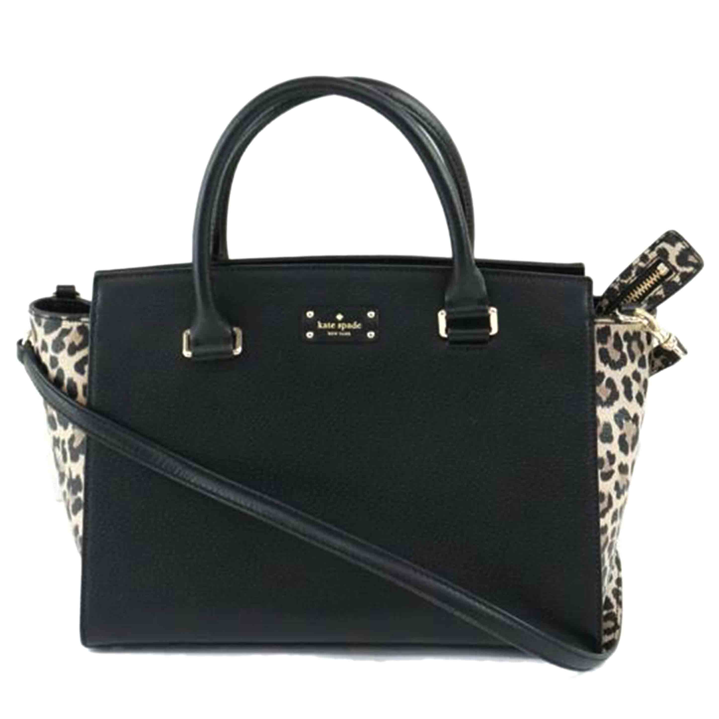 Katespade ケイトスペード/2WAYハンド/ブラック/レオパード/カーフ//Aランク/64