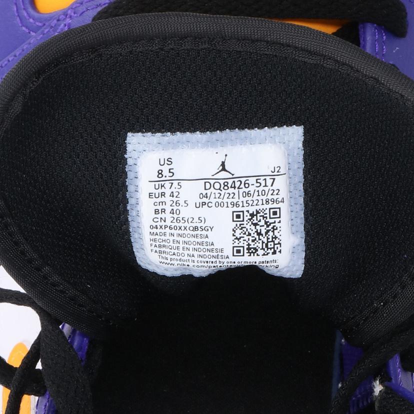 NIKE NIKE/Air Jordan 1 Mid Lakers/DQ8426-517//00196152218964/Aランク/85