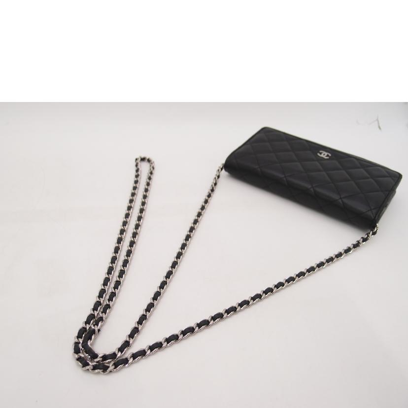 CHANEL シャネル/マトラッセチェーンウォレット/ブラック//KE1*****/Aランク/69