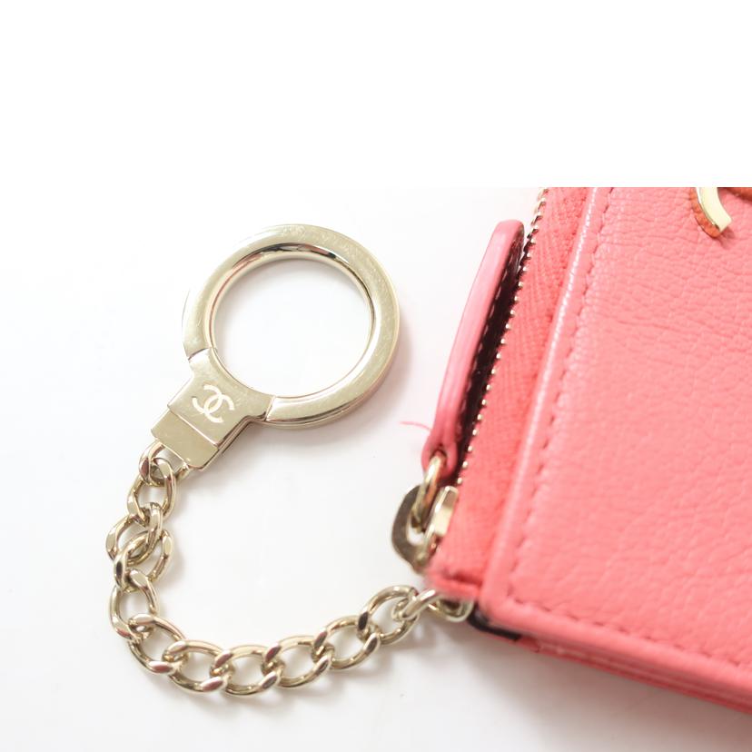 CHANEL シャネル/ラッキーフラワー キーリング付きコインケース 小銭入れ ピンク//269*****/Bランク/65