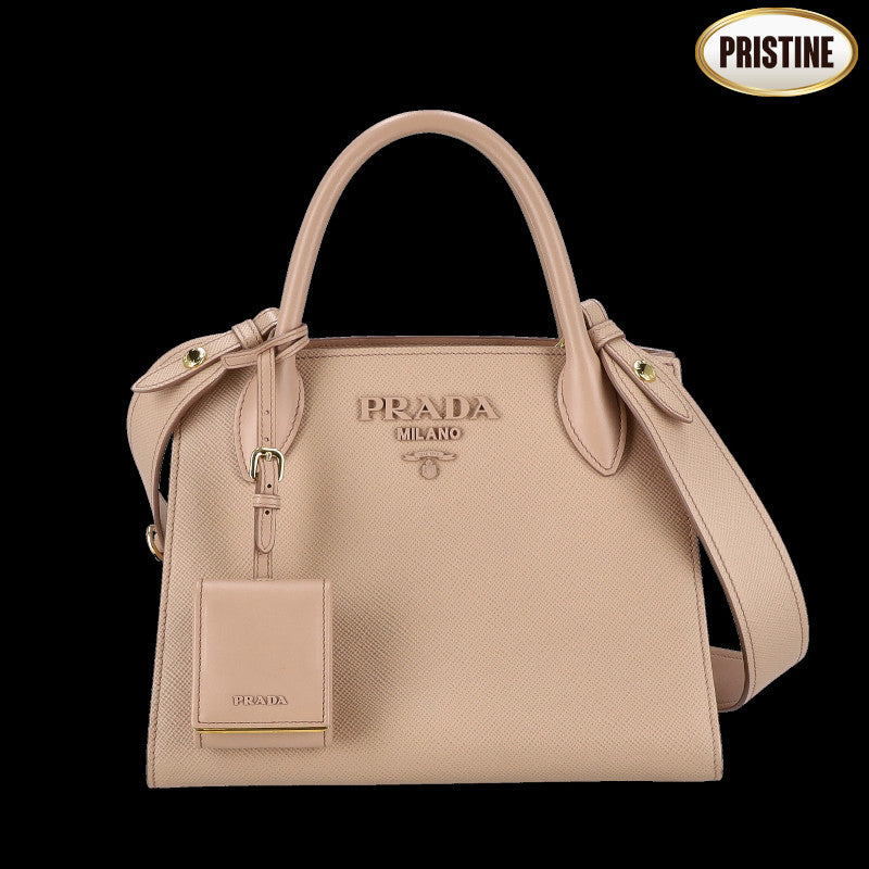 PRADA プラダ/☆サフィアーノモノクローム2wayハンド/1BA156//272*/SAランク/75