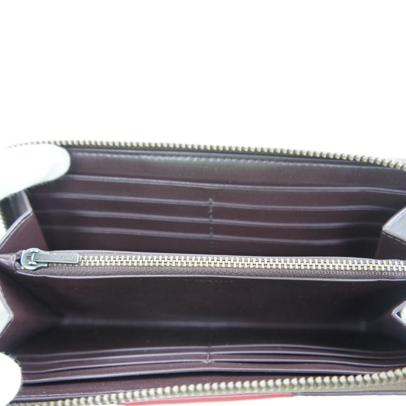 COACH コーチ/シグネチャー/ラウンドファスナー長財布/ベージュ/レッド/F1981//315**/ABランク/64