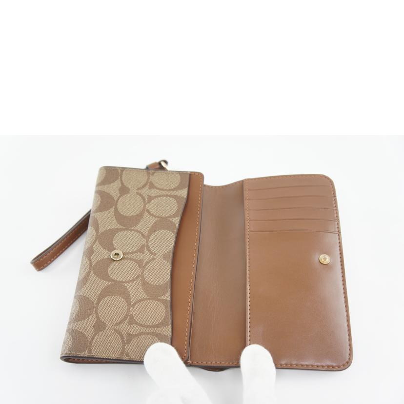 COACH コーチ/シグネチャー/2つ折り財布/ベージュ/F32484//D18**/Aランク/64