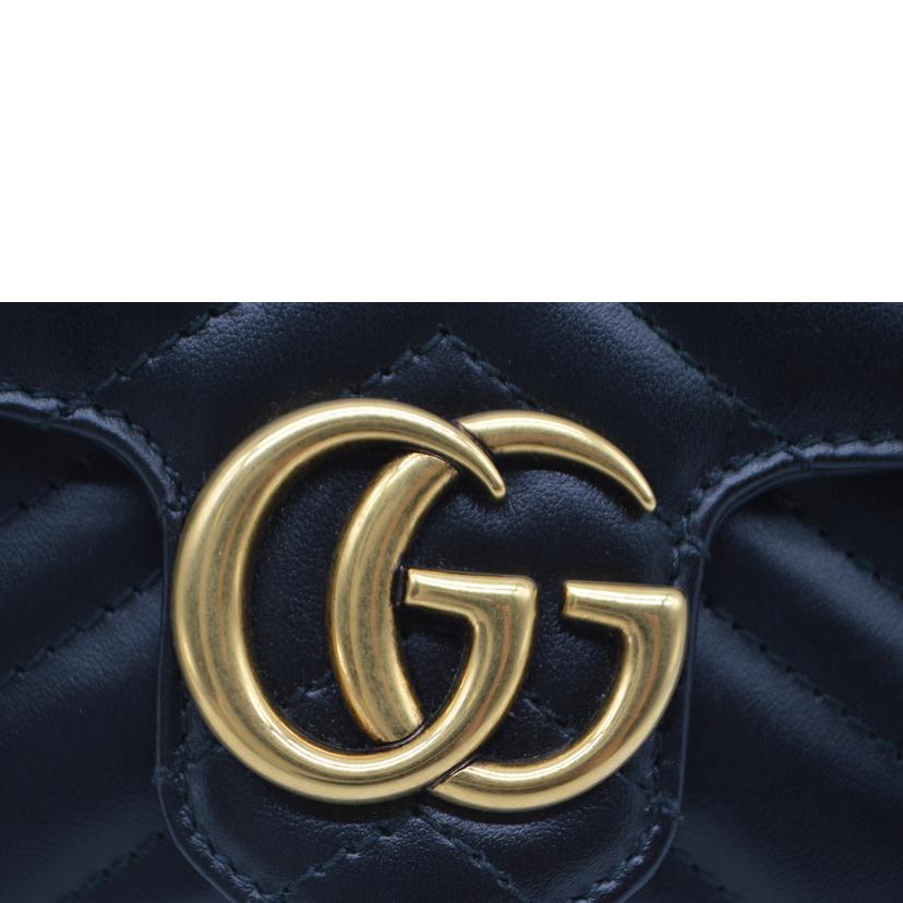 GUCCI グッチ/GGマーモントスーパーミニチェーンレザーショルダー/476433//496***/SAランク/89