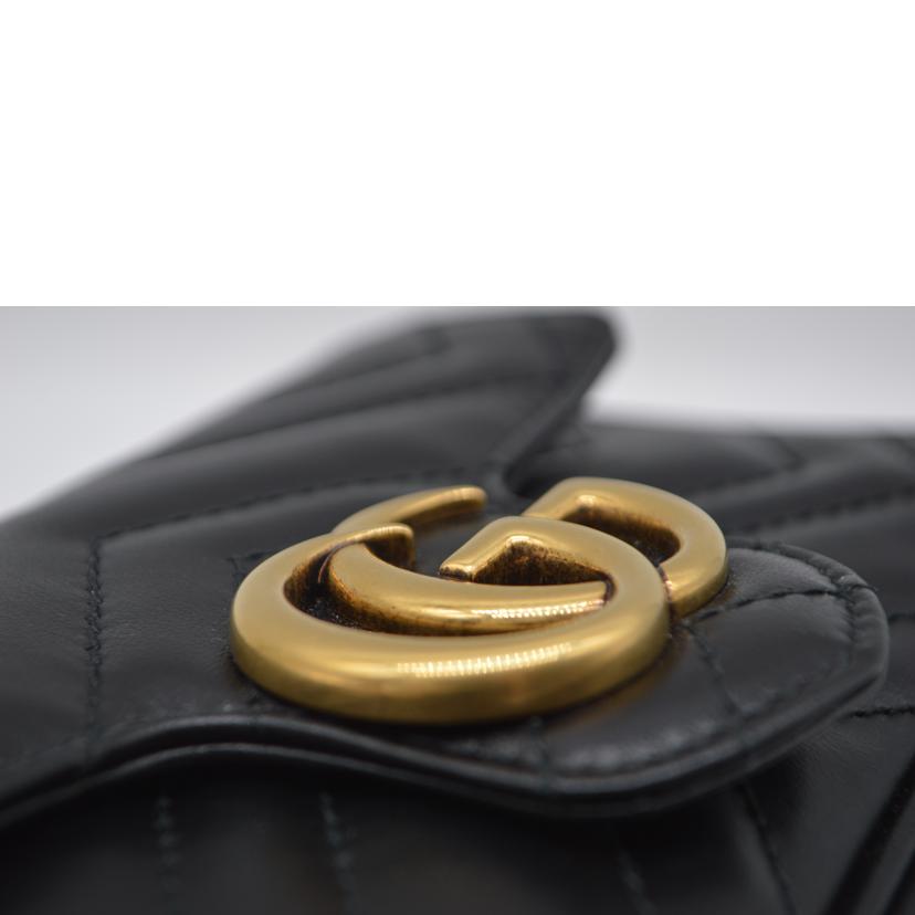 GUCCI グッチ/GGマーモントスーパーミニチェーンレザーショルダー/476433//496***/SAランク/89