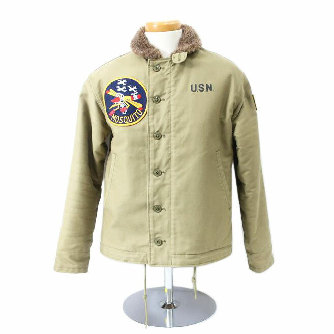 HOUSTON ヒューストン/デッキジャケット DECK JACKET サイズ40 約Lサイズ ライトカーキ/65913//Aランク/65