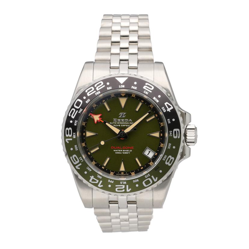 ZEEDA ジーダ/DUAL-ZONE/カーキ文字盤40mm/自動巻き/DU-KH//Aランク/18