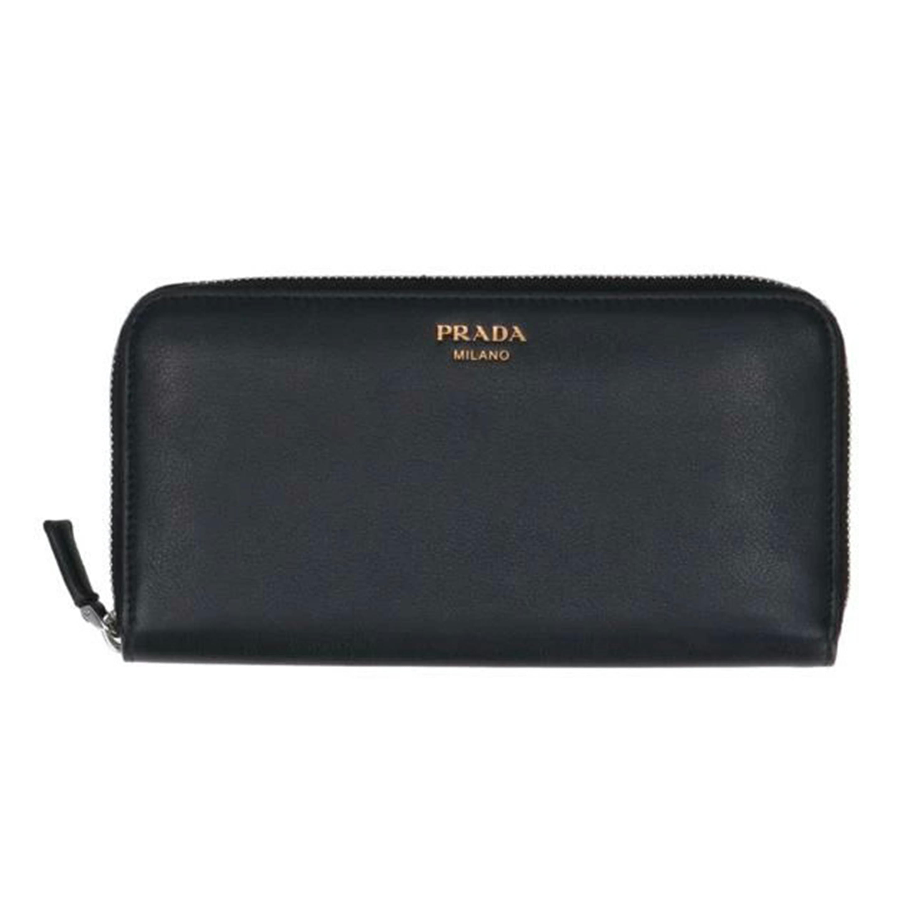 PRADA プラダ/ソフトグレインレザー/ホットスタンプロゴラウンドファスナー長財布//RFI*/Aランク/91